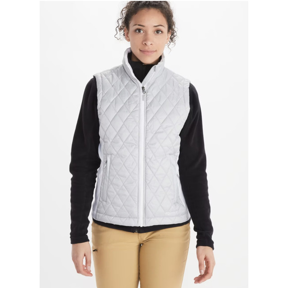 Marmot Women's Kitzbuhel Vest Gray White Quilted Size Small - Picture 1 of 9